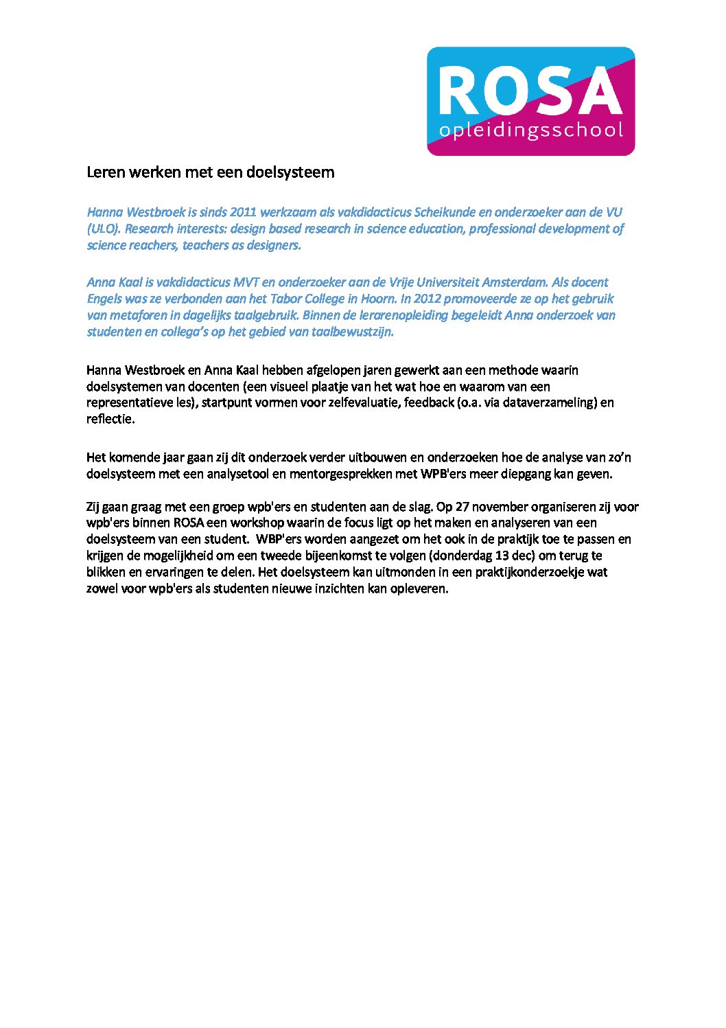 Stagemarkt HvA